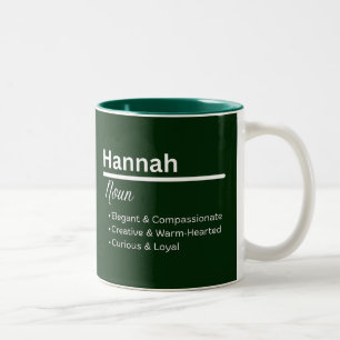 Hannah Mädchen Name Definition Personalisiert Zweifarbige Tasse