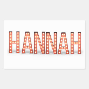 Hannah-Marquee-Leuchten Rechteckiger Aufkleber