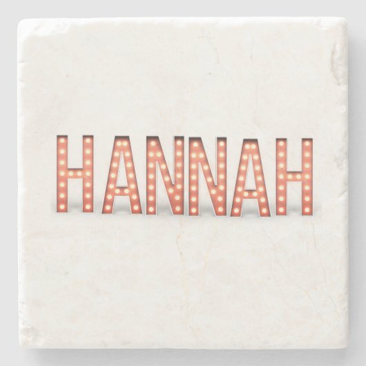 Hannah Marquee Lights Steinuntersetzer (Vorderseite)