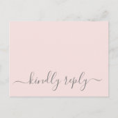 Hannah Modern Simple Pink Meal Choice UAWG Wedding Postkarte (Vorderseite)