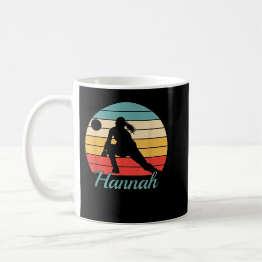 Hannah Name Gift Personalisiert Volleyball Kaffeetasse (Links)