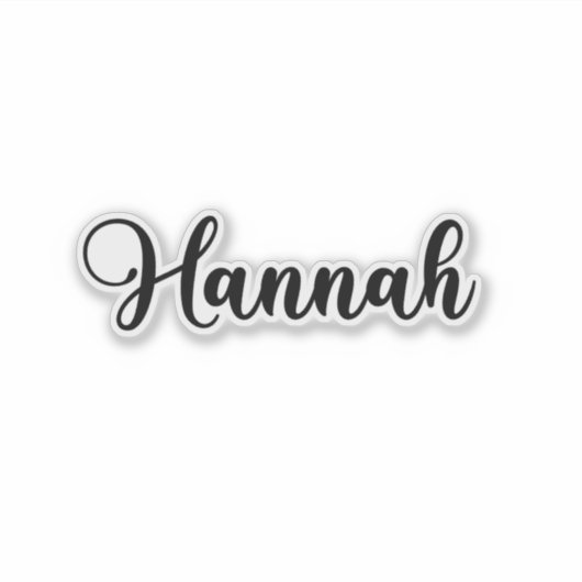 Hannah Name - Handgeschriebene Kalligrafie Aufkleber (Vorderseite)