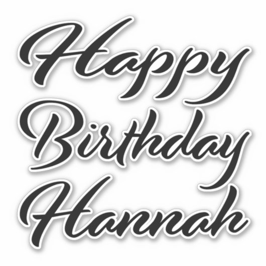 Hannah Name Vorname black Sticker Geburtstag (Vorderseite)