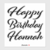 Hannah Name Vorname black Sticker Geburtstag (Blatt)