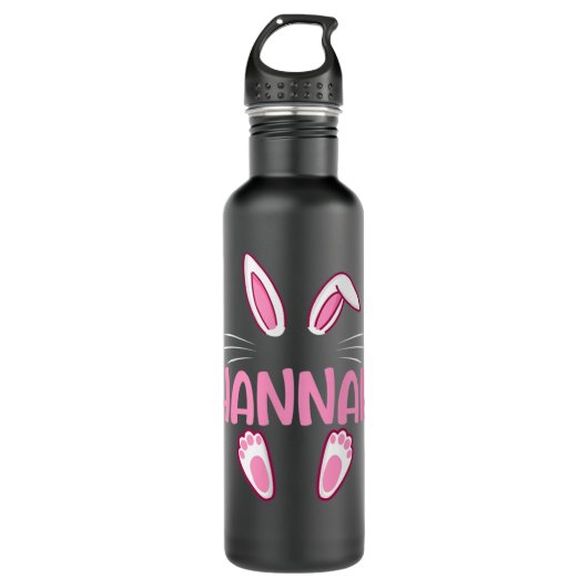HANNAH Oaster Bunny Funny Novelty Womens Custom Na Edelstahlflasche (Vorderseite)