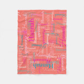 Hannah personalisierter kurzer Name Koralle Rosa a Fleecedecke (Vorderseite)