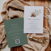 HANNAH QR Bärenblase Bee Woodland Baby Sprinkle Einladung