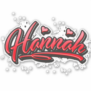 Hannah red Heart Graffiti Aufkleber Sticker
