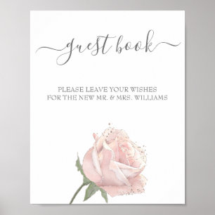 Hannah Rose Calligraphy Wedding Guest Book Sign Poster