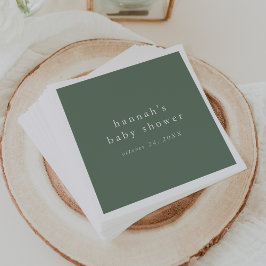 HANNAH Sage Green Rustic Simple Baby Dusche Serviette