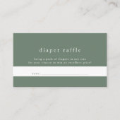 HANNAH Sage Green Simple Baby Dusche Windel Raffle Begleitkarte (Vorderseite)