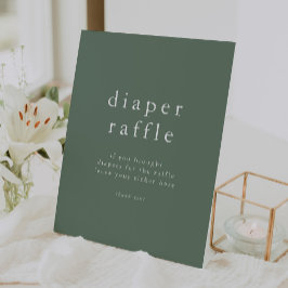 HANNAH Sage Green Simple Baby Dusche Windel Raffle Sockelschild