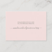 Hannah Simple Script Wedding Website UAWG Begleitkarte (Rückseite)