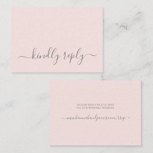 Hannah Simple Script Wedding Website UAWG Begleitkarte (Vorne/Hinten)