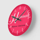 Hannah Strawberry Two-Toned Runde Wanduhr (Winkel)