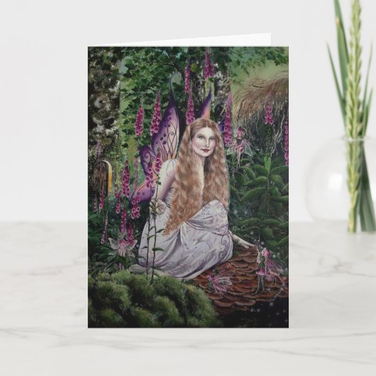 Hannah Titania foxglove fairy greeting card Karte (Vorderseite)