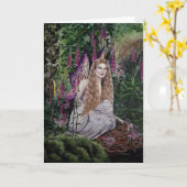 Hannah Titania foxglove fairy greeting card Karte (Gelbe Blume)