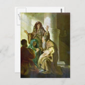 Hannah und Simeon im Tempel von Rembrandt Postkarte (Vorne/Hinten)