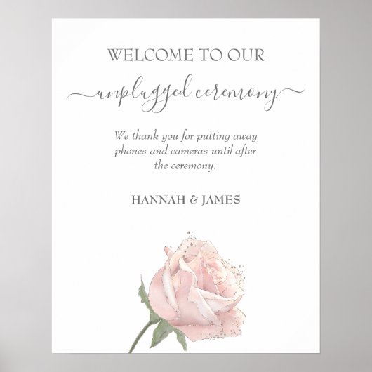 Hannah | Unplugged Wedding Ceremony Sign Poster (Vorne)