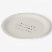 HANNAH Vintag Boho Moderne einfache Babydusche Pappteller (Schrägansicht)