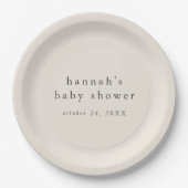 HANNAH Vintag Boho Moderne einfache Babydusche Pappteller (Vorderseite)