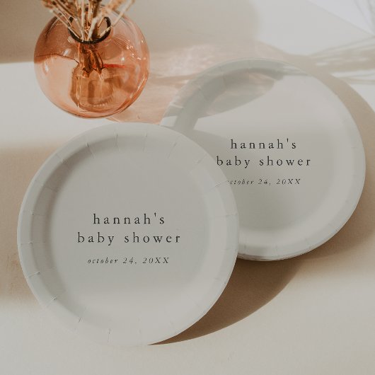HANNAH Vintag Boho Moderne einfache Babydusche Pappteller
