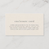 HANNAH Vintag Cream Boho Simple Baby Dusche Begleitkarte (Vorderseite)