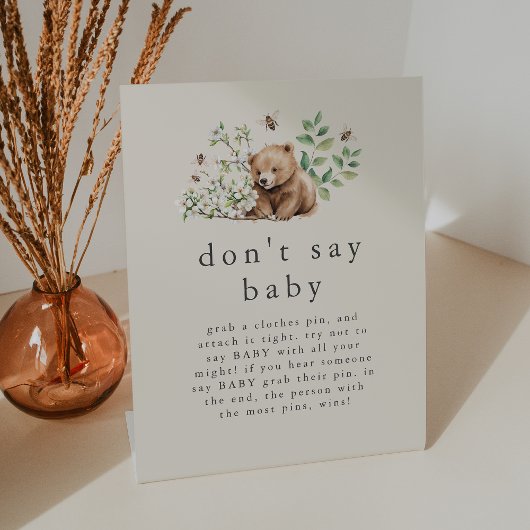 HANNAH Vintag Say Baby Game Baby Shower Sockelschild