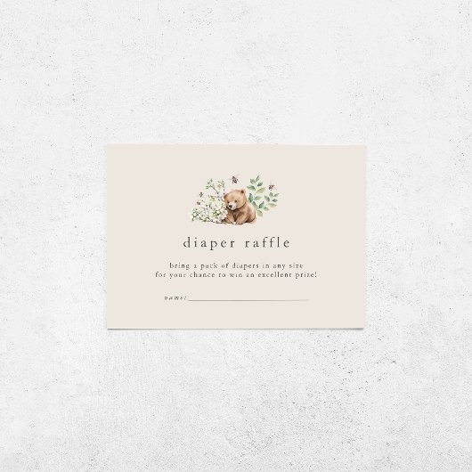 HANNAH Vintag Woodland Babydusche Windelwindeln Begleitkarte