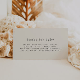 HANNAH Vintage Einfache Babyparty Bücher für Baby Begleitkarte