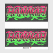 Hannah Vorname Name Graffiti Aufkleber Sticker (Blatt)