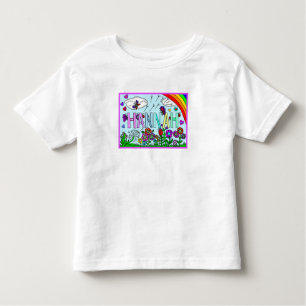 Hannah Whimsical Blume, Rainbow T-S Kleinkind T-shirt