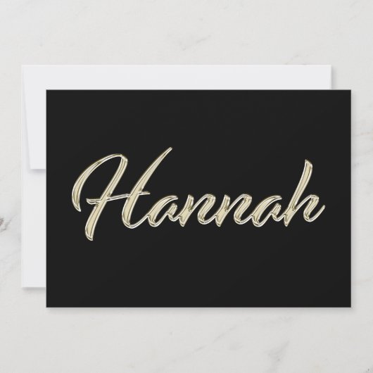 Hannah white gold Handwriting Karte (Vorderseite)