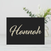Hannah white gold Handwriting Karte (Stehend Vorderseite)