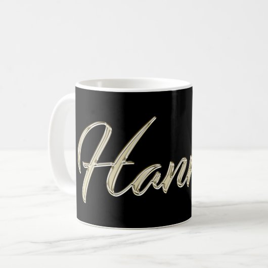 Hannah white gold Handwriting Tasse Kaffeetasse (Vorderseite Links)