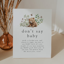 HANNAH Woodland Say Baby Game Baby Shower Sockelschild