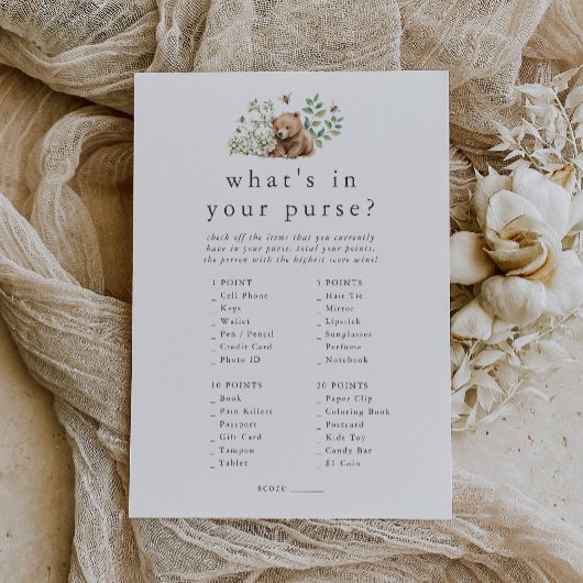 HANNAH Woodland Was ist in Ihrer Spielkarte? Einladung