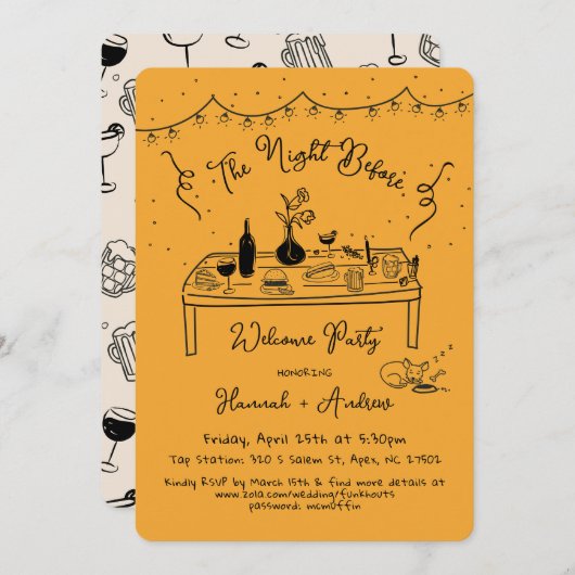 Hannahs Begrüßungsnacht vor Chihuahua Einladung (Vorne/Hinten)