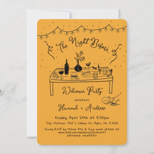 Hannahs Begrüßungsnacht vor Chihuahua Einladung (Vorderseite)