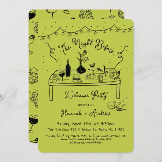 Hannahs Begrüßungsnacht vor Chihuahua Einladung (Vorne/Hinten)