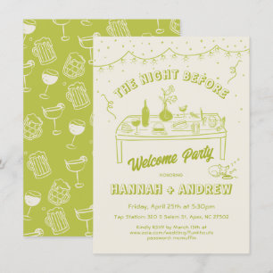 Hannahs Begrüßungsnacht vor Chihuahua Green Einladung