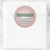 Hannahs Namensaufkleber Runder Aufkleber (Tasche)