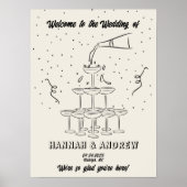 Hannahs Welcome Wedding Champange Turm Poster (Vorne)