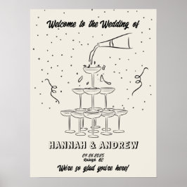 Hannahs Welcome Wedding Champange Turm Poster