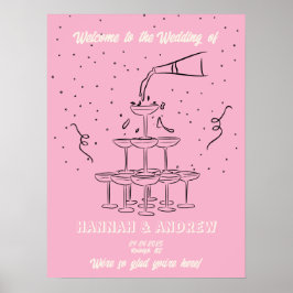 Hannahs Welcome Wedding Champange Turm Poster