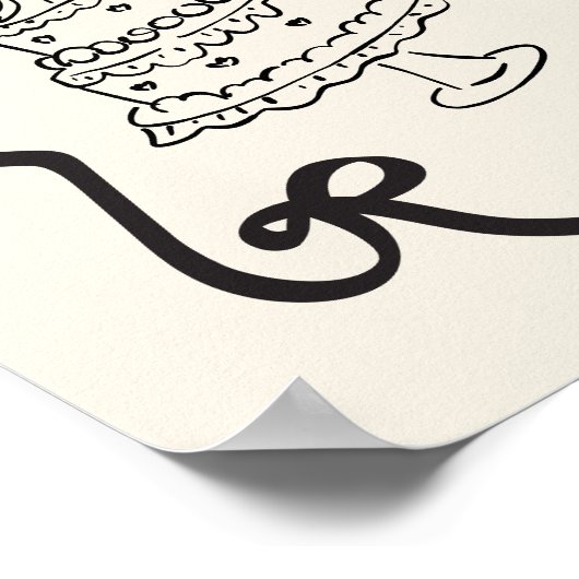 Hannahs Welcome Wedding Wavy-Frame-Bug Poster (Ecke)