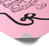 Hannahs Welcome Wedding Wavy-Frame-Bug Poster (Ecke)