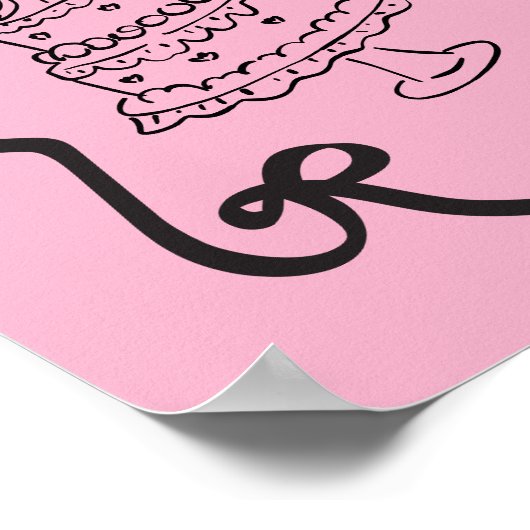 Hannahs Welcome Wedding Wavy-Frame-Bug Poster (Ecke)