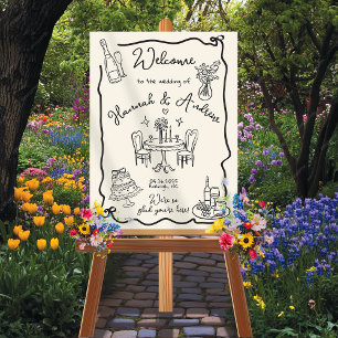 Hannahs Welcome Wedding Wavy-Frame-Bug Poster