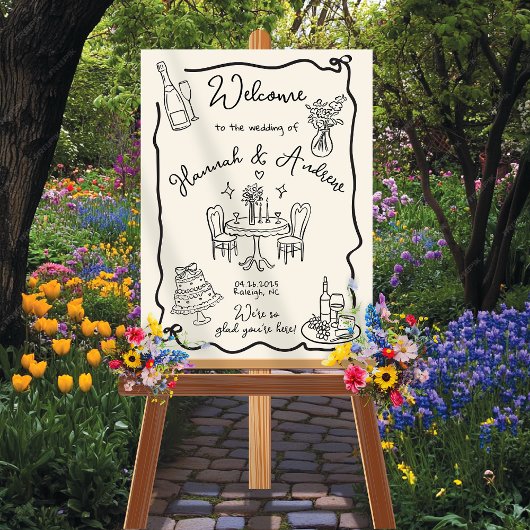 Hannahs Welcome Wedding Wavy-Frame-Bug Poster